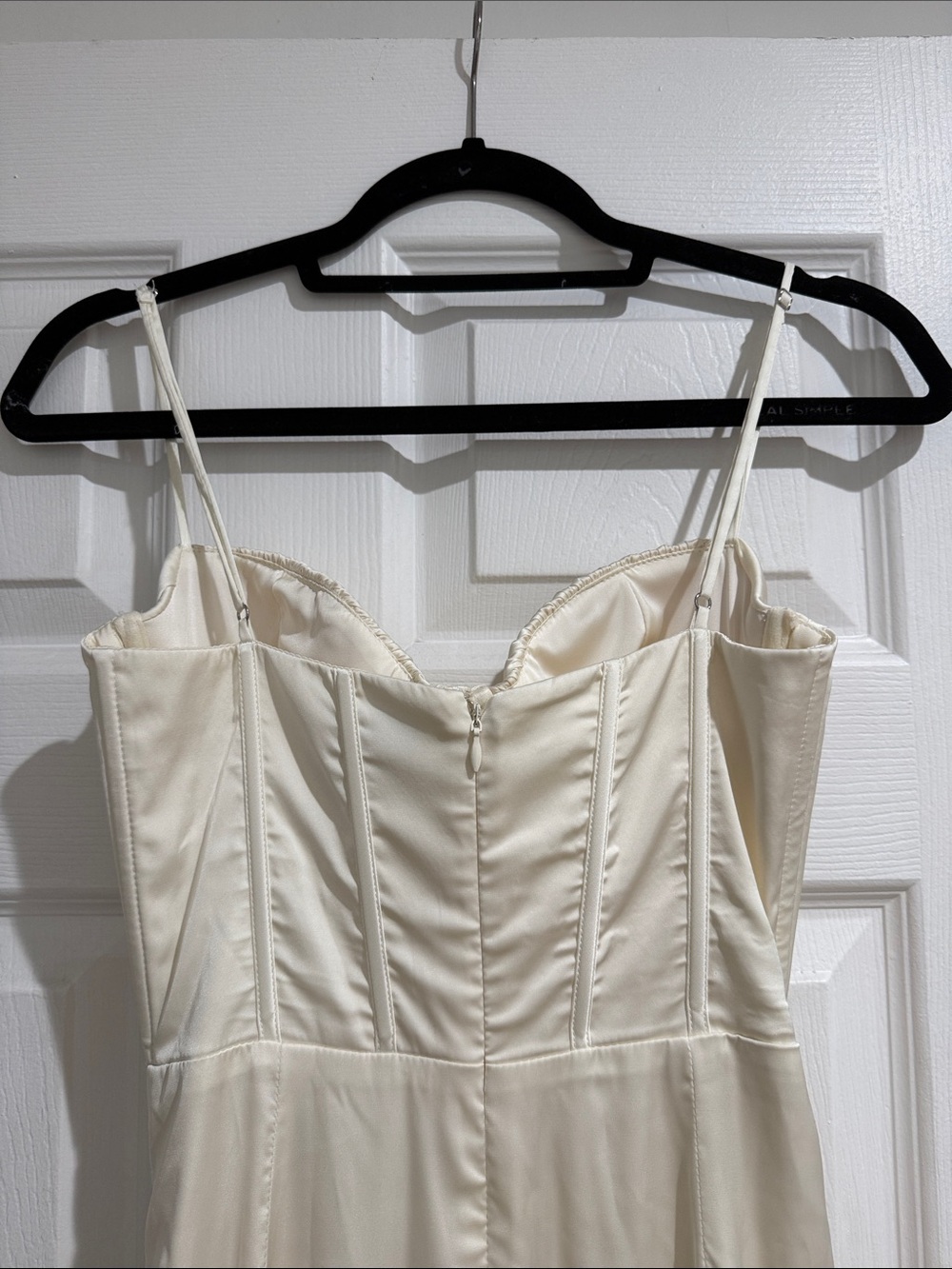 Oh Polly Ivory Draped Bustier Midi Dress - Picture 5 of 6